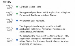 20231006分享 最近5个客户从提交I-485绿卡申请，到拿到绿卡的时间线